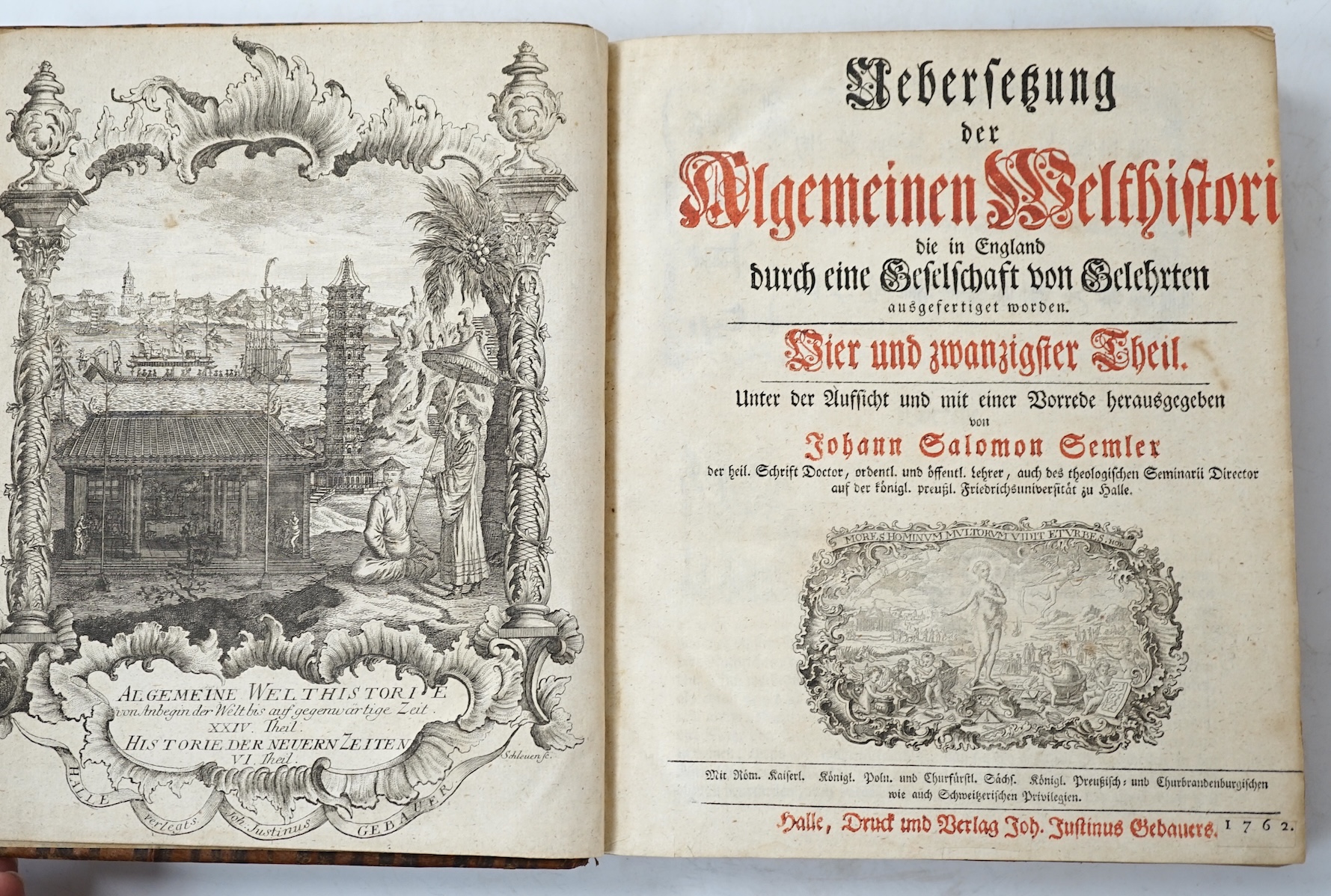 Galletti, Johann Georg - Algemeinan Welthistorie, 19 vols and Sammlung Aller Reise, 1 vol.